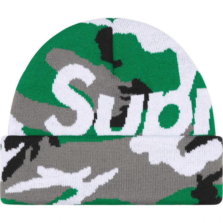 Supreme Camo Big Logo Beanie Green Camo