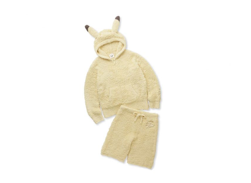 GELATO PIQUE Pokemon Sleep Mens Gelato Pikachu Parka&Half Pants Set Yellow