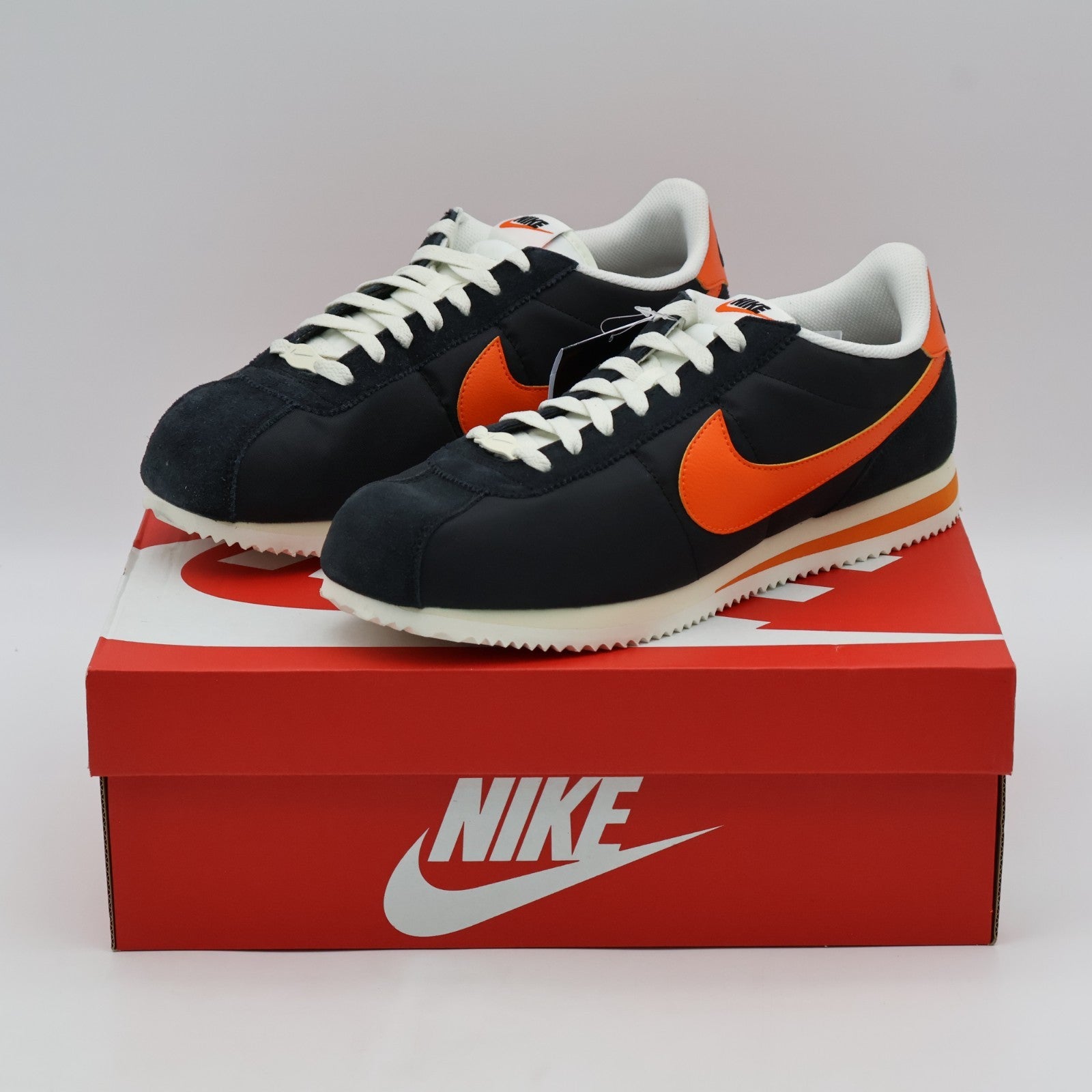 HF0263-003 Nike Cortez Textile Black Sail Muslin Safety Orange (Men's)