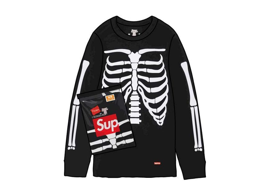 Supreme Hanes Bones Thermal Crew (1 Pack) Black