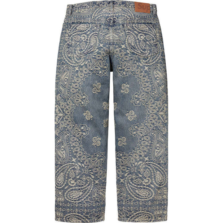 Supreme Bandana Jacquard Baggy Jean Blue