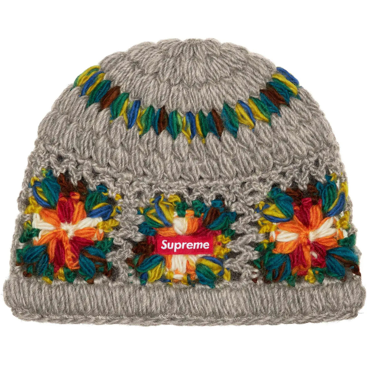 Supreme Crochet Beanie Grey
