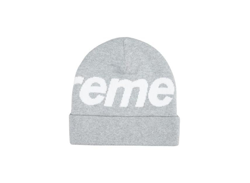 Supreme Big Logo Beanie Heather Grey