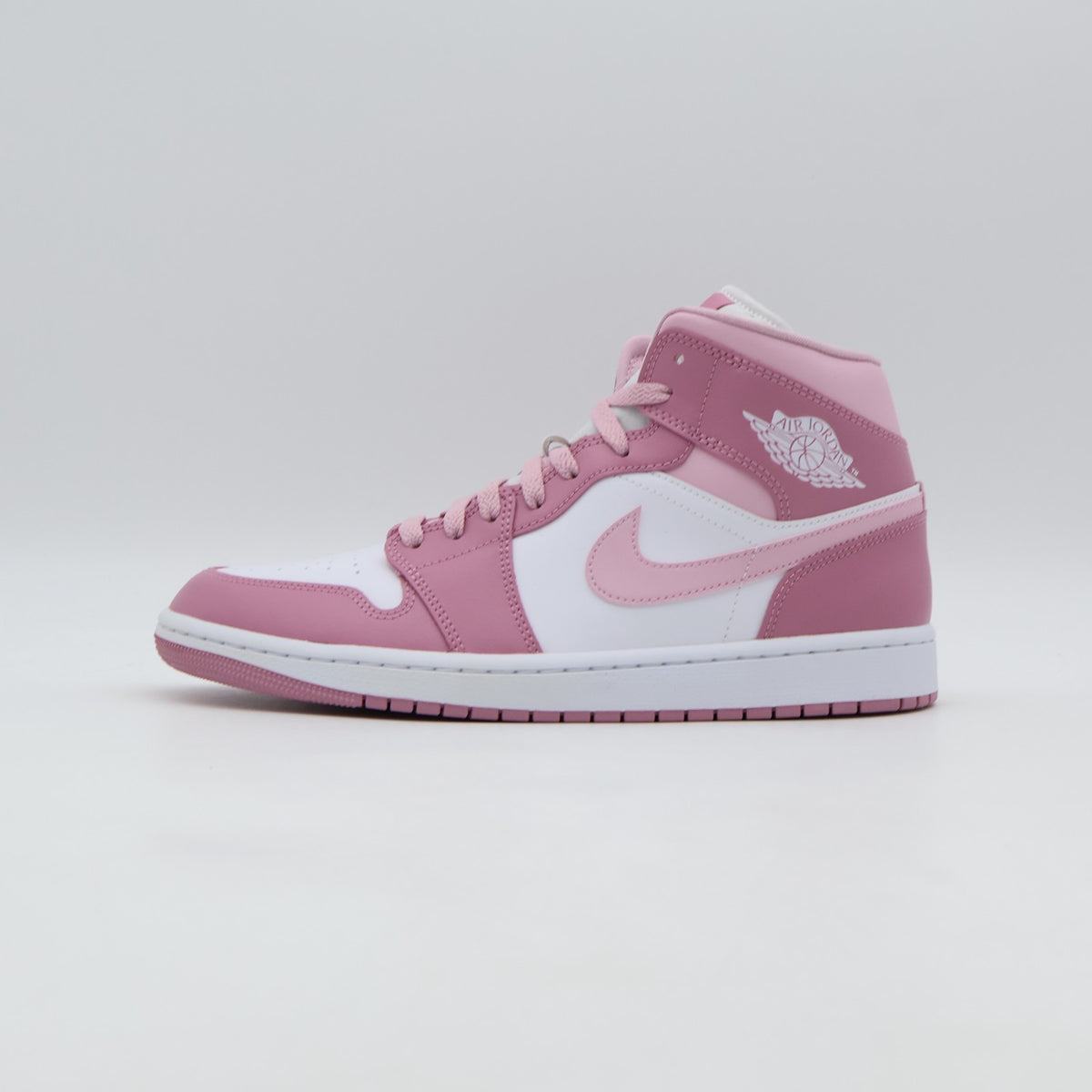 BQ6472-605 Nike Women's Air Jordan 1 Mid Elemental PinkIced Carmine (Women's)