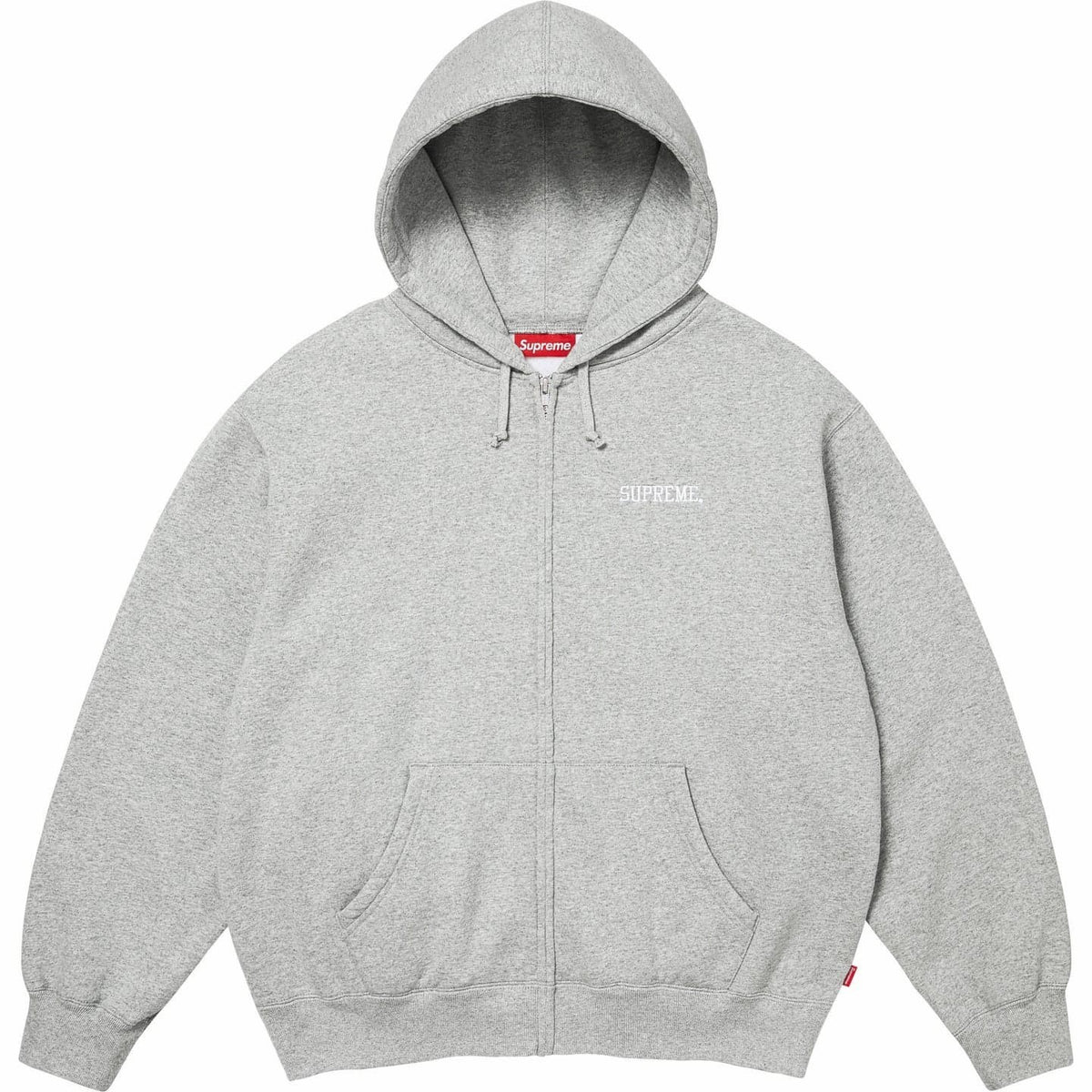 Supreme Blessed Applique Zip Up Hooded Sweatshirt Heather Grey