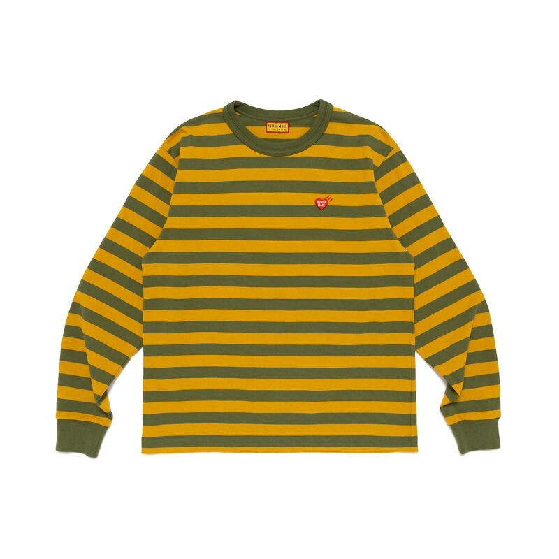 HUMAN MADE Striped L/S T-Shirt Olivedrab
