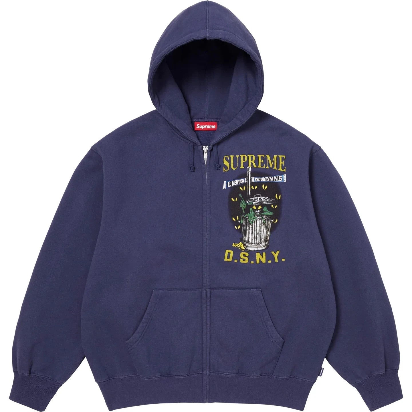 Supreme DSNY Zip Up Hooded Sweatshirt Washed Navy