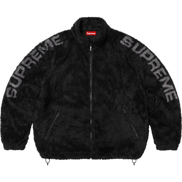 Supreme Shoulder Logo Fleece Jacket Black