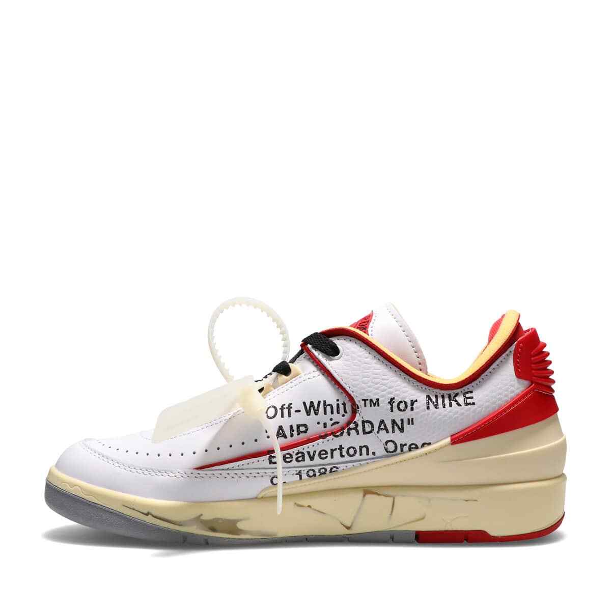 DJ4375-106 Off-White à Nike Air Jordan 2 Low White and Varsity Red (Men's)