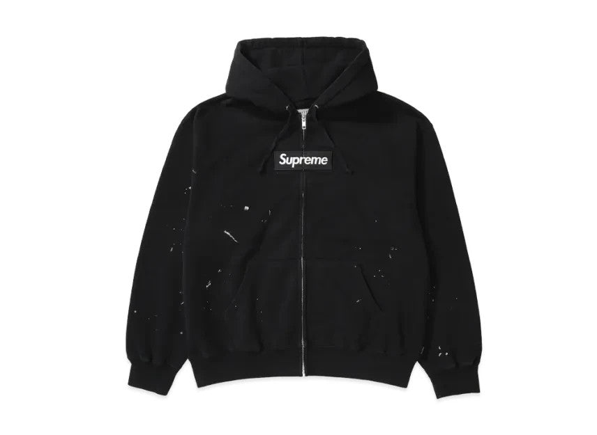 Supreme x MM6 Maison Margiela Box Logo Zip Up Hooded Sweatshirt "Black"