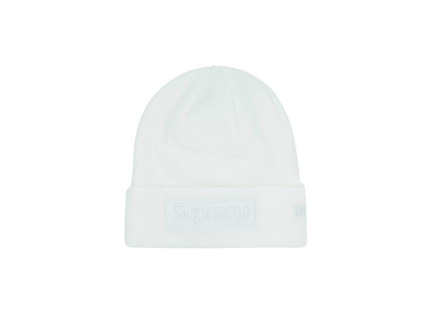 Supreme New Era Box Logo Beanie White (23FW)