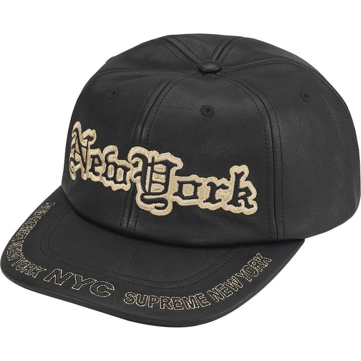 Supreme New York Leather 6-Panel Black