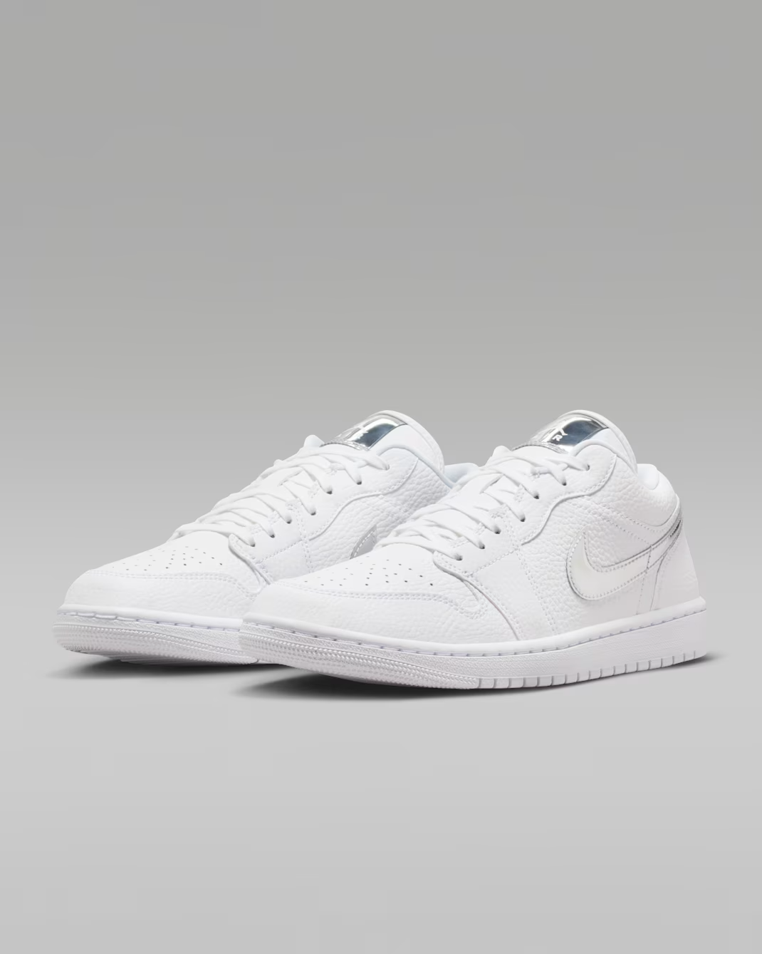 IQ9381-100 Nike Women's Air Jordan 1 Low "White/Metallic Silver"