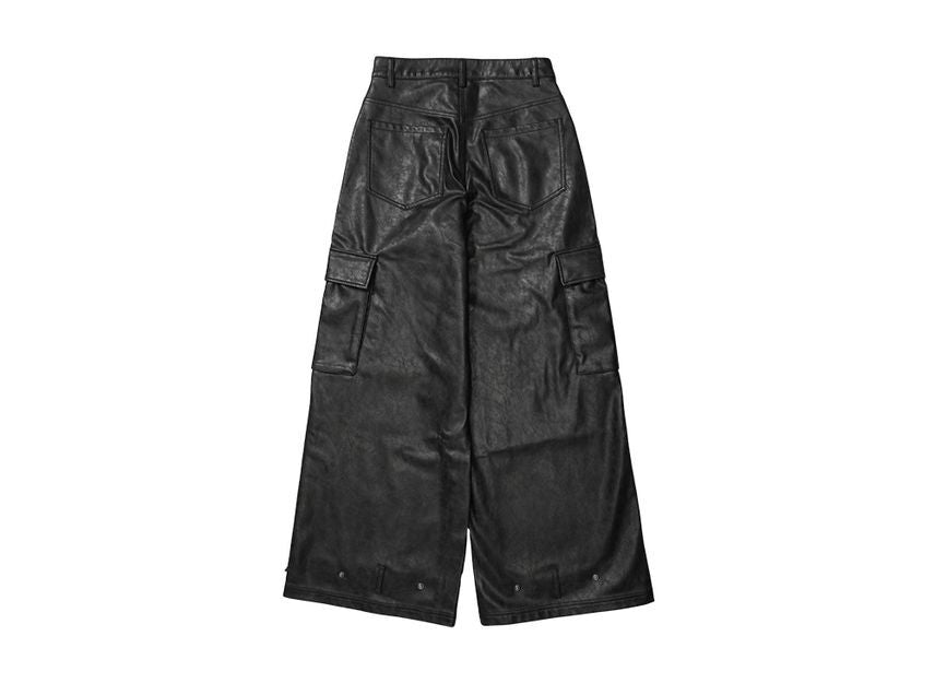 Adilenium Season 3 Vintage Faux Leather Pants Black