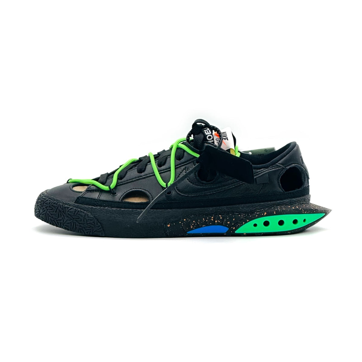 DH7863-001 Off-White à Nike Blazer Low Black and Electro Green