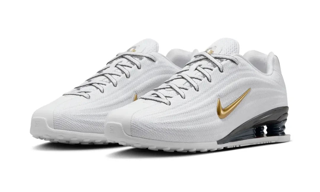 HQ7540-100 Nike Shox Z White Varsity Red Dark Charcoal Metallic Gold (Women's)