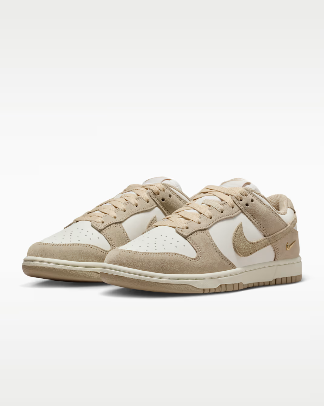 IO4244-101 Nike Dunk Low Sail Metallic Gold Linen (Women's)