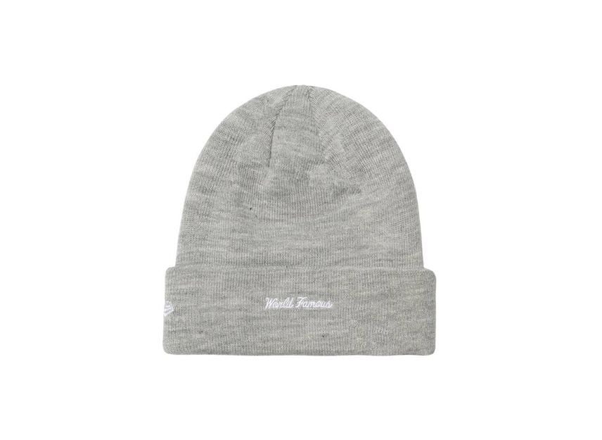 Supreme New Era Box Logo Beanie Heather Grey 22FW