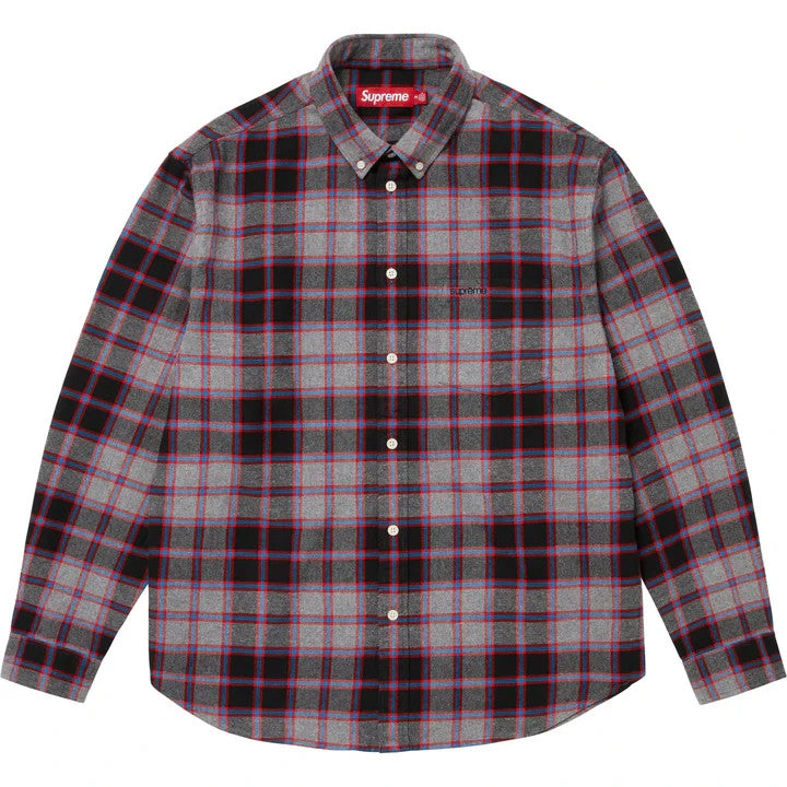 Supreme Plaid Flannel Shirt Grey
