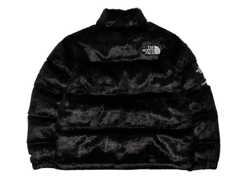 Supreme The North Face Faux Fur Nuptse Jacket Black