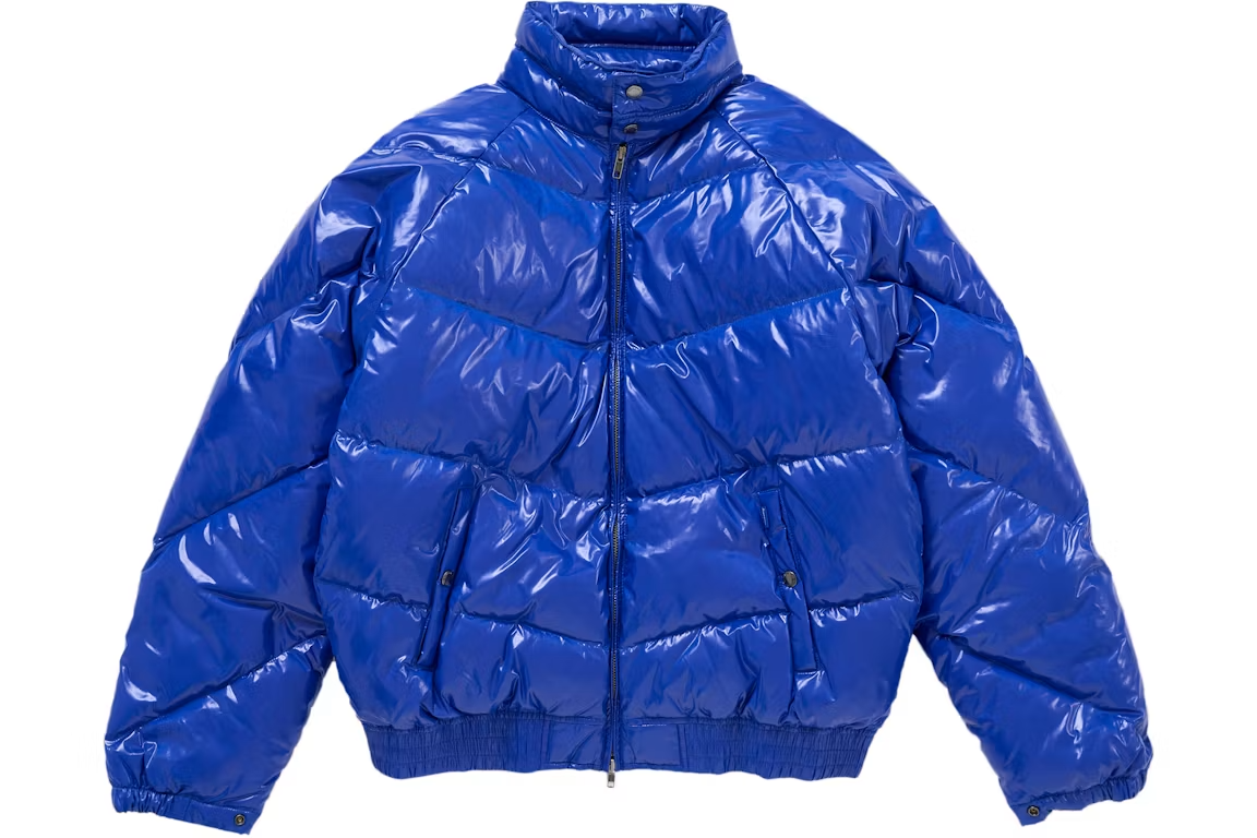 Supreme x Schott Glossy Lightweight Down Puffer Jacket Royal