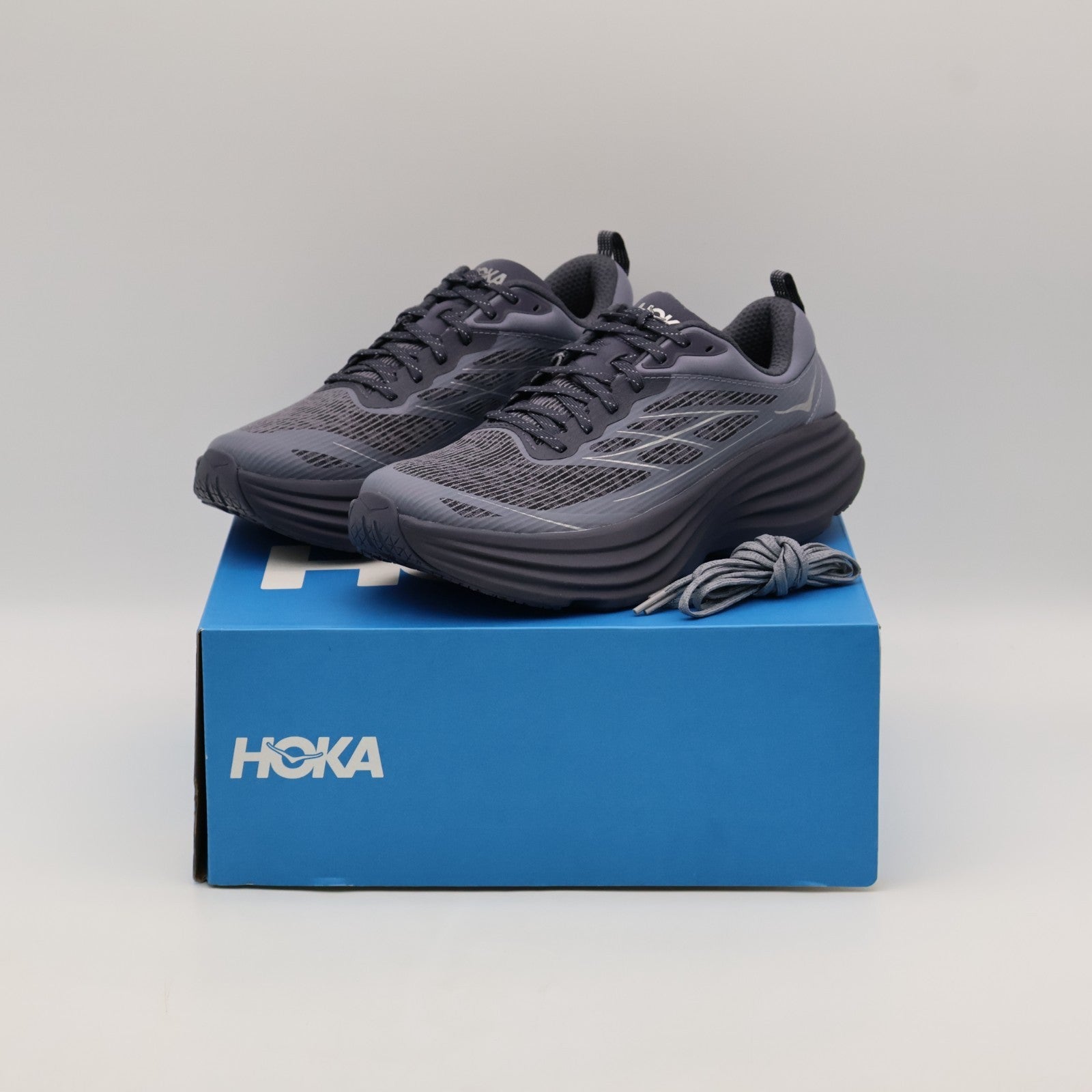 1155391-CYG Hoka Bondi 8 TS Caged Charcoal Grey Gray Skies (Men's)