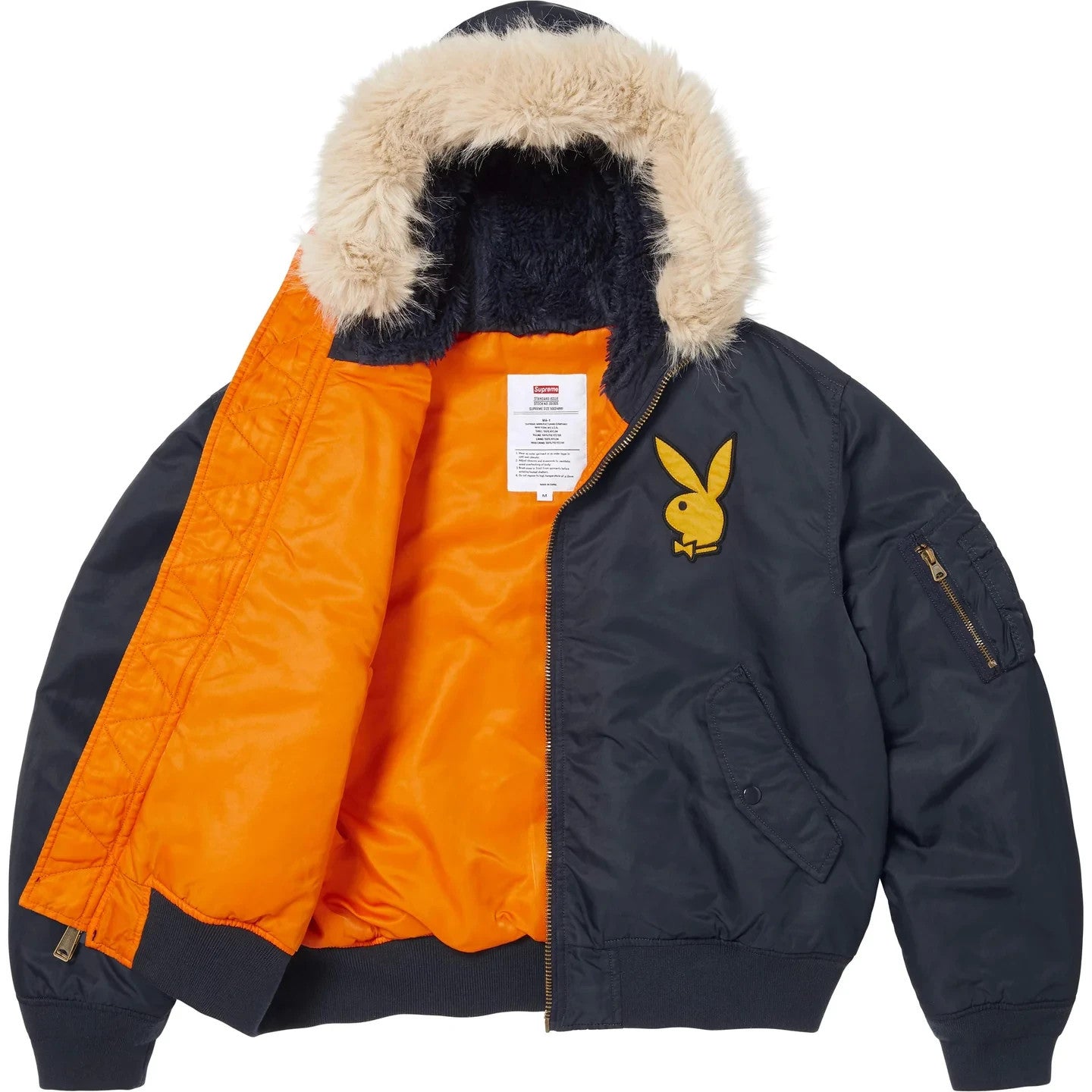 Supreme x Playboy Hooded MA-1 Navy
