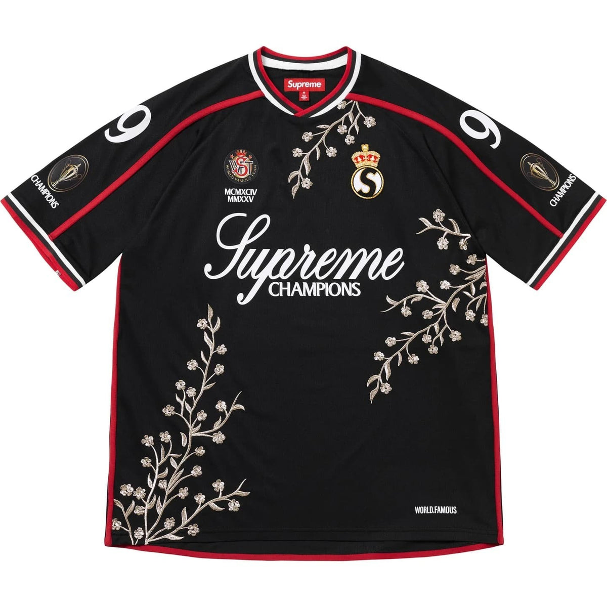 Supreme Floral Soccer Jersey Black