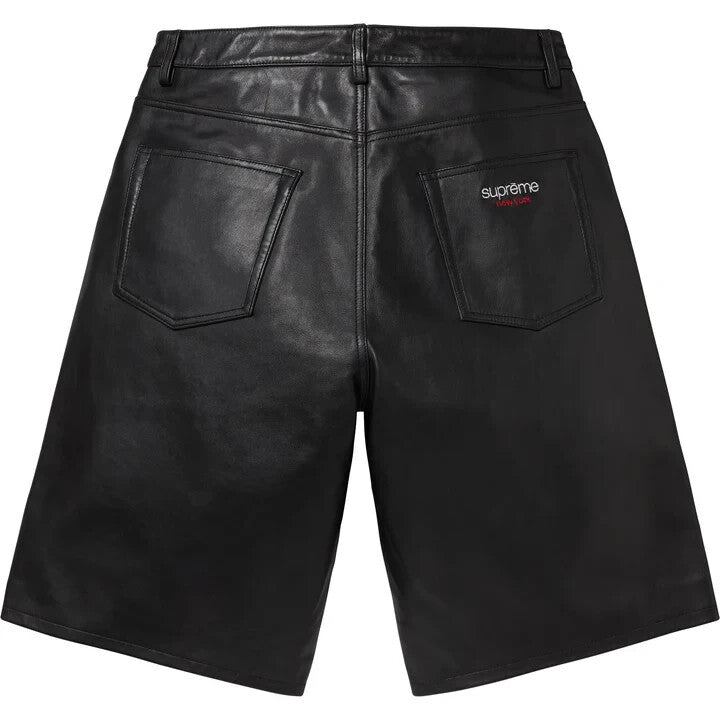 Supreme Baggy Leather Short Black