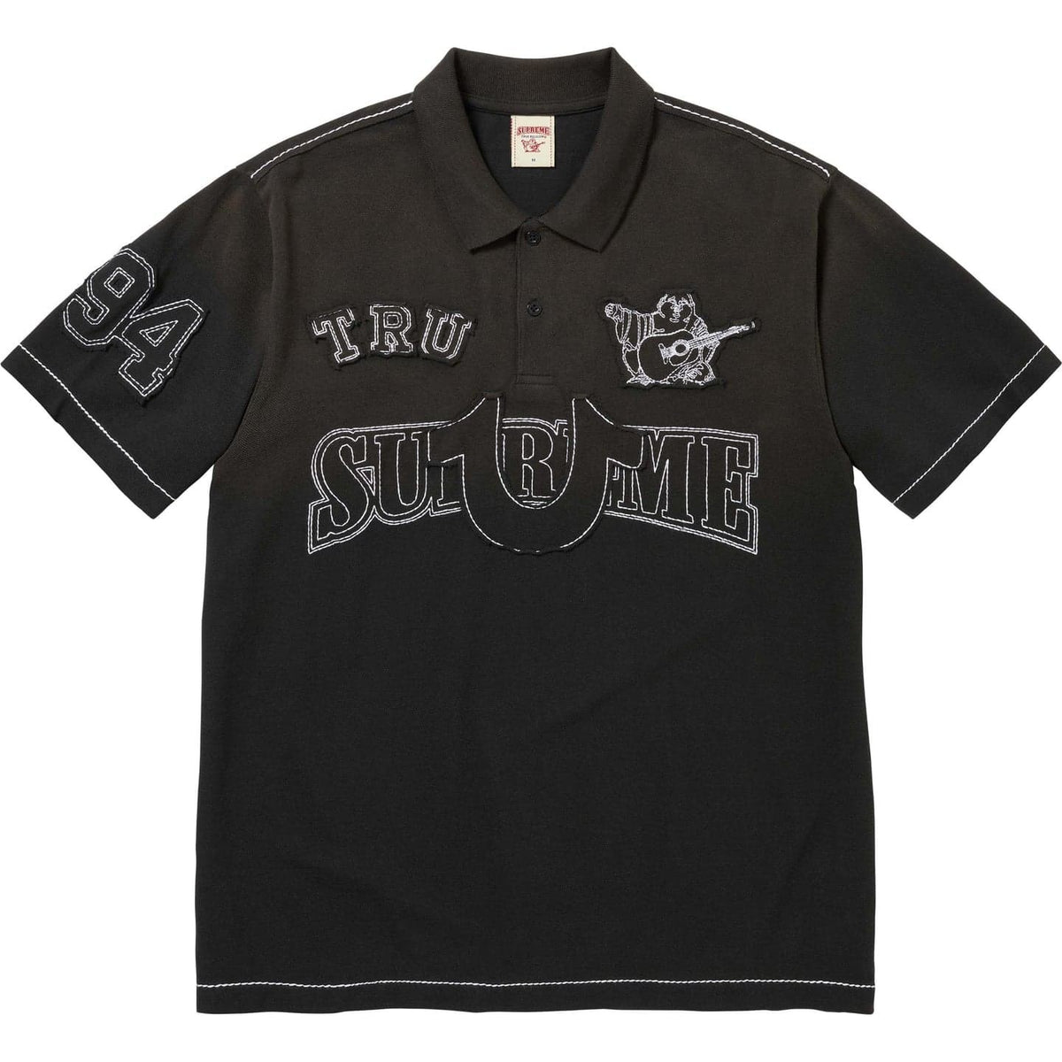 Supreme True Religion Applique Polo Black