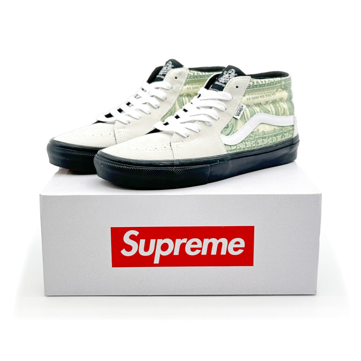 SUP-VANS-23SS-SGM-W Supreme à Vans Doller Skate Grosso Mid White