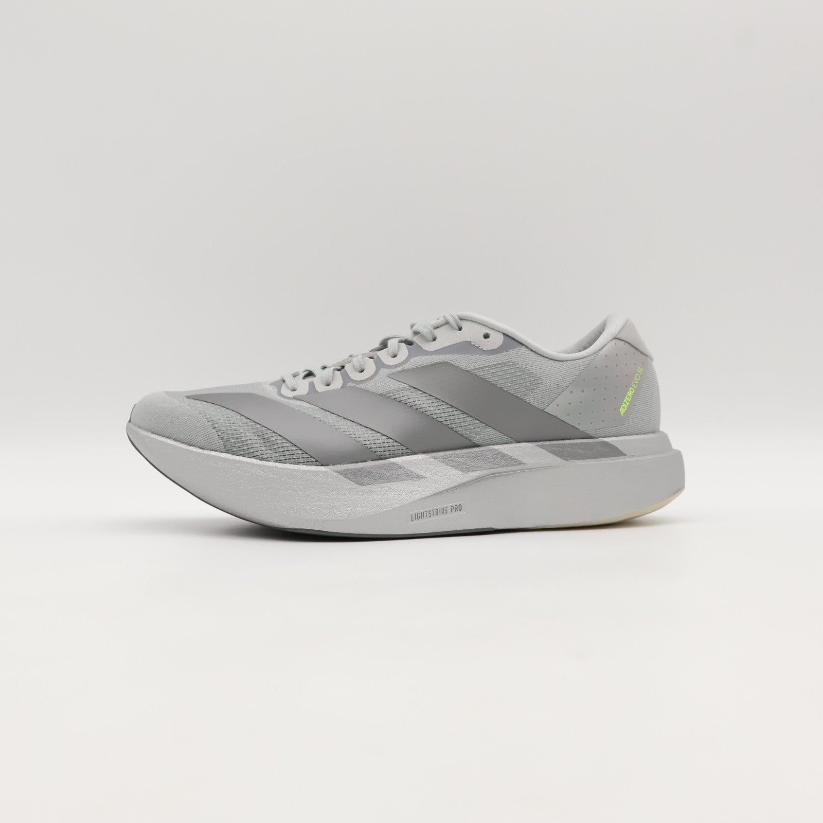 JR3419 adidas Adizero Evo SL Silver Metallic Iron Metallic Halo Silver (Men's)