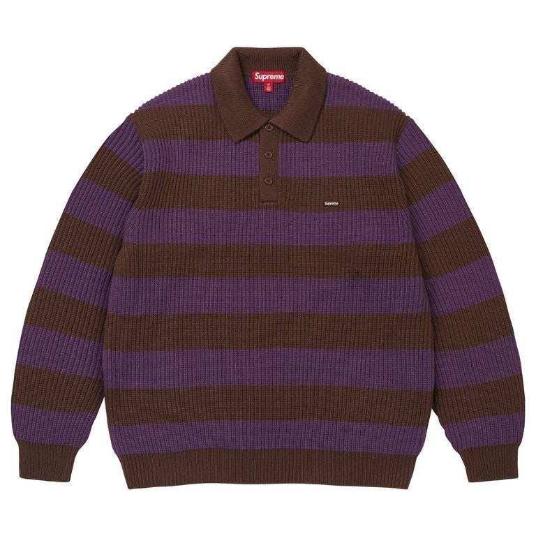 Supreme Small Box Sweater Polo (26FW) Brown Stripe