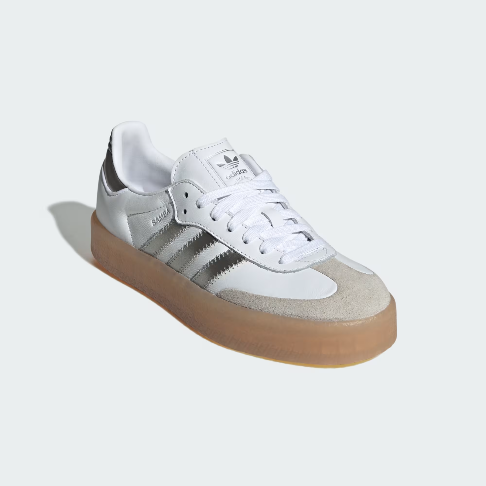 JS3943 adidas Originals Sambae Cloud White Silver Metallic Gum (Women's)