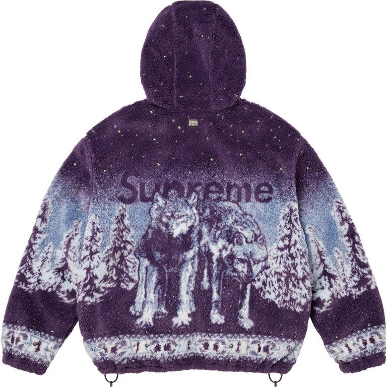 Supreme x B.B. Simon Reversible Hooded Fleece Jacket Purple