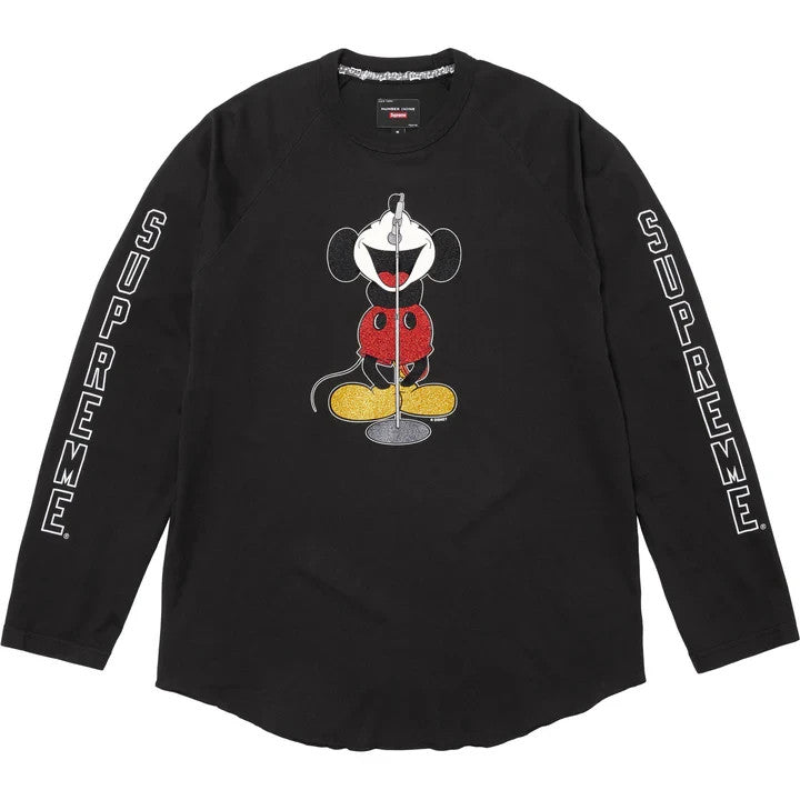 Supreme Number (N)ine Mickey Mouse Raglan L/S Top Black