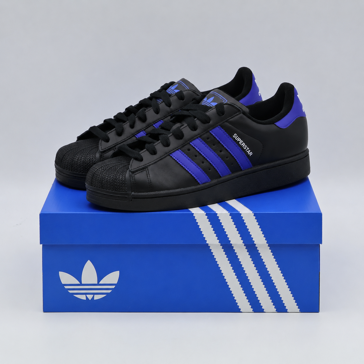 JR1632 adidas Originals Superstar 2 Core Black Semi Lucid Blue (Men's)