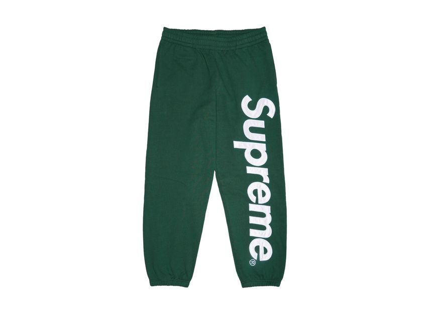 Supreme Satin Applique Sweatpant Dark Green