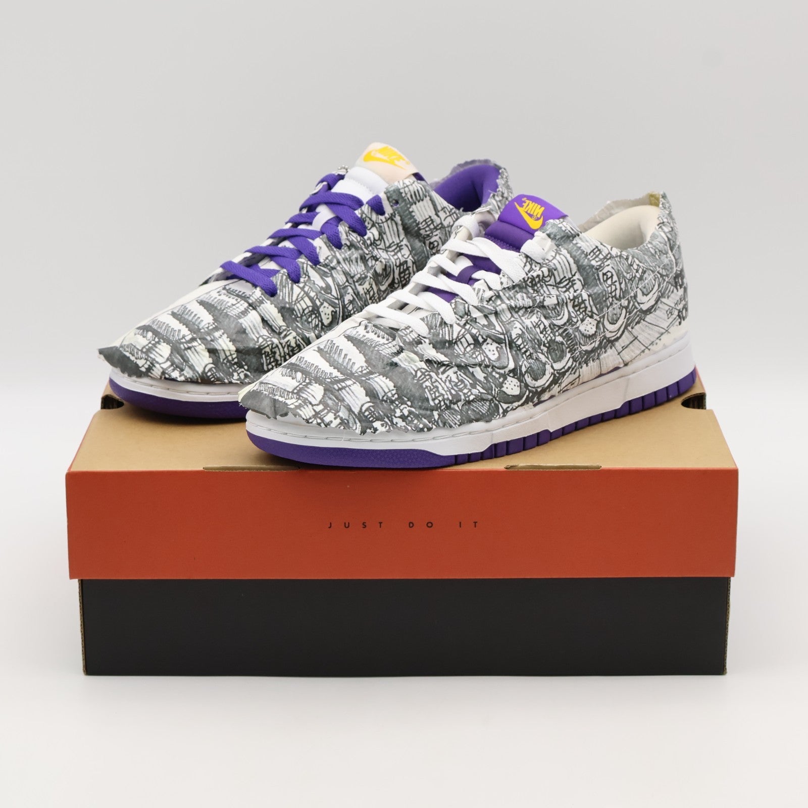 DJ4636-100 Nike Dunk Low Made You Look Flip The Old School Varsity Purple White