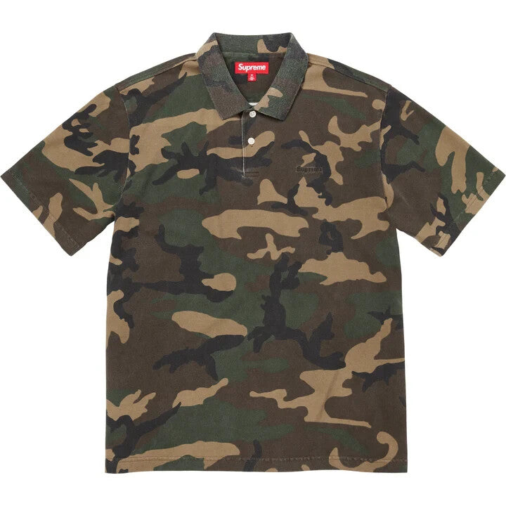 Supreme Washed Camo Polo Woodland Camo