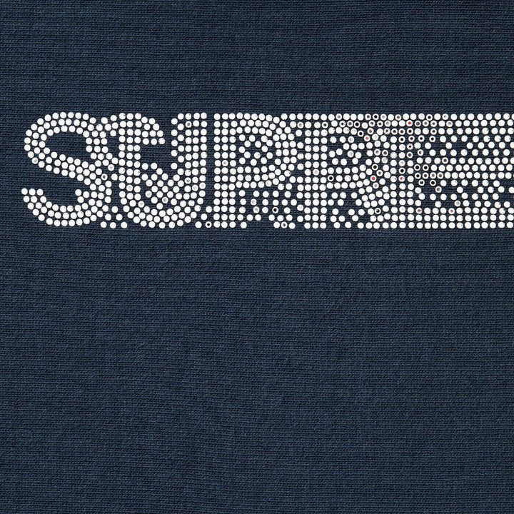 Supreme Swarovski Motion Logo Hooded Sweatshirt Navy