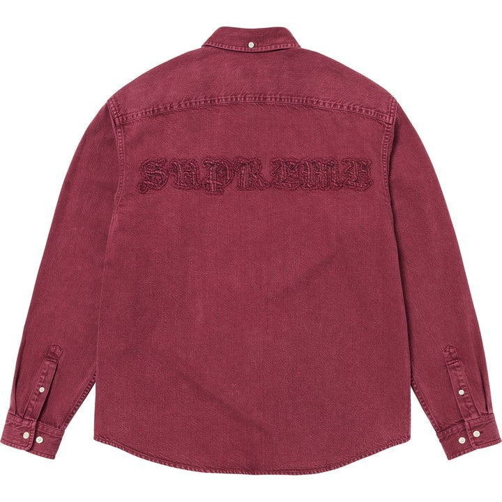 Supreme Applique Denim Shirt Burgundy