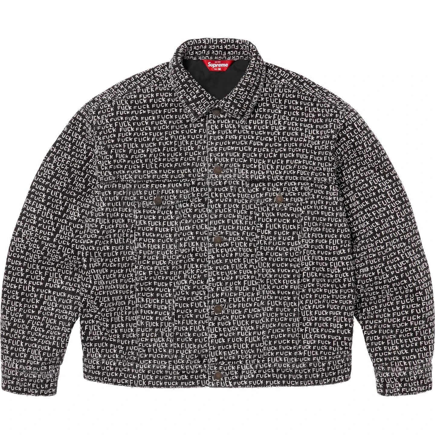 Supreme F*ck Stitch Denim Trucker Jacket Black