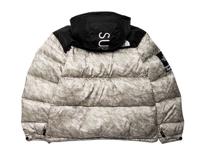Supreme The North Face Nuptse Jacket White Paper Print