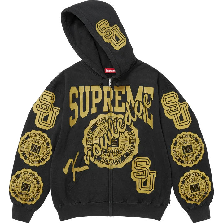 Supreme Knowledge Reigns Zip Up Hooded Sweatshirt Black