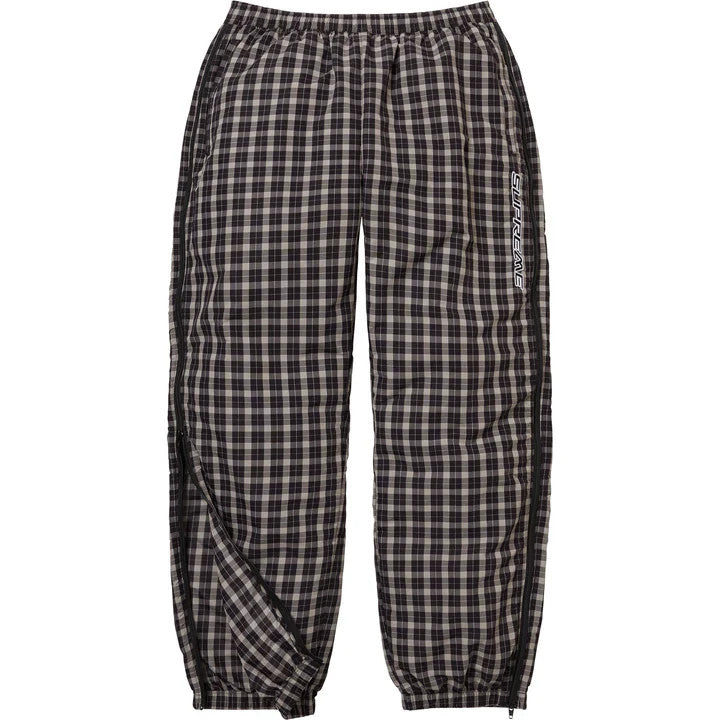 Supreme Plaid Warm Up Pant Black