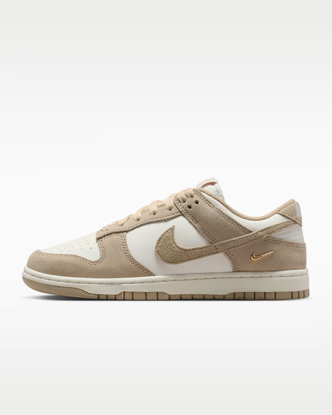 IO4244-101 Nike Dunk Low Sail Metallic Gold Linen (Women's)