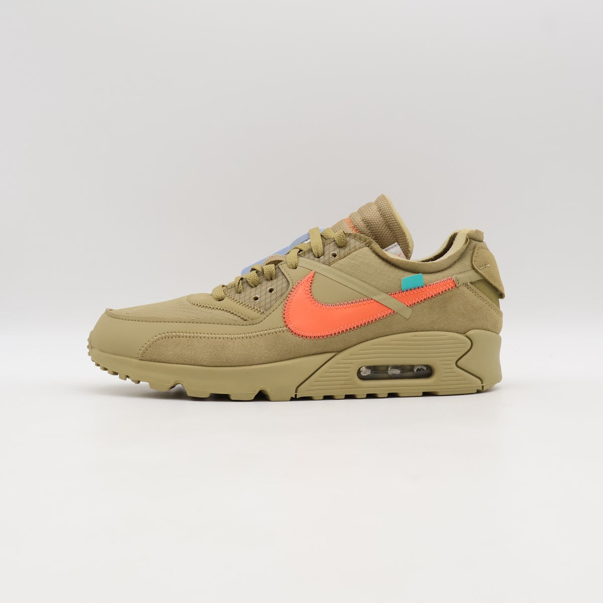 AA7293-200 Nike Air Max 90 Off-White Desert Ore Hyper Jade Bright Mango (Men's)