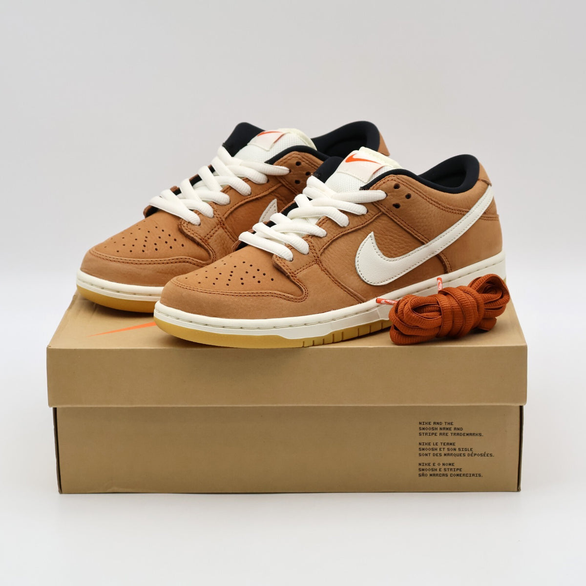 DH1319-200 Nike SB Orange Label Dunk Low PRO ISO Dark Russet Sail Brown (Men's)
