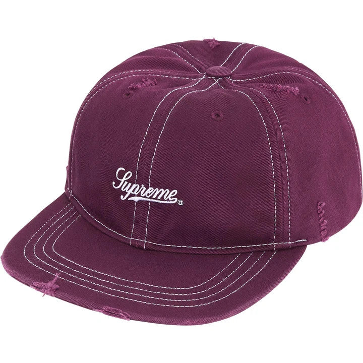 Supreme Distressed Script 6-Panel Dark Purple